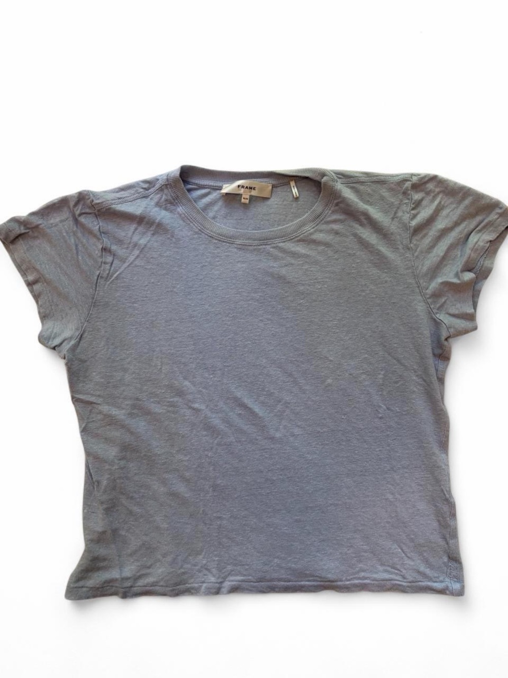 Frame Denim Short Sleeve Crewneck Tee in Slate Blue